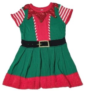 Ugly Christmas Sweater Festive Elf Mini Dress